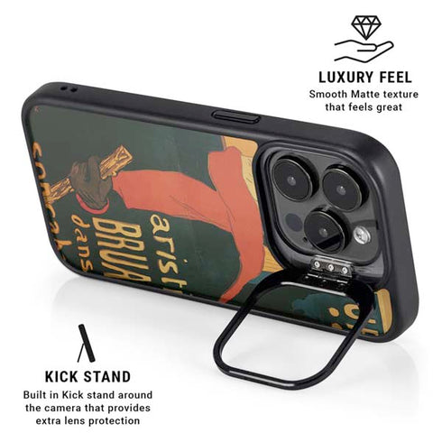 Henri Toulouse-Lautrec Ambassadeurs Aristide Bruant iPhone 15 Pro Kickstand Case